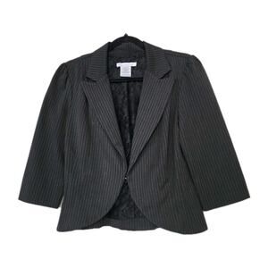 Vintage Y2K Charlotte Russe Office Siren Blazer Size S Black Lace Trim Grunge